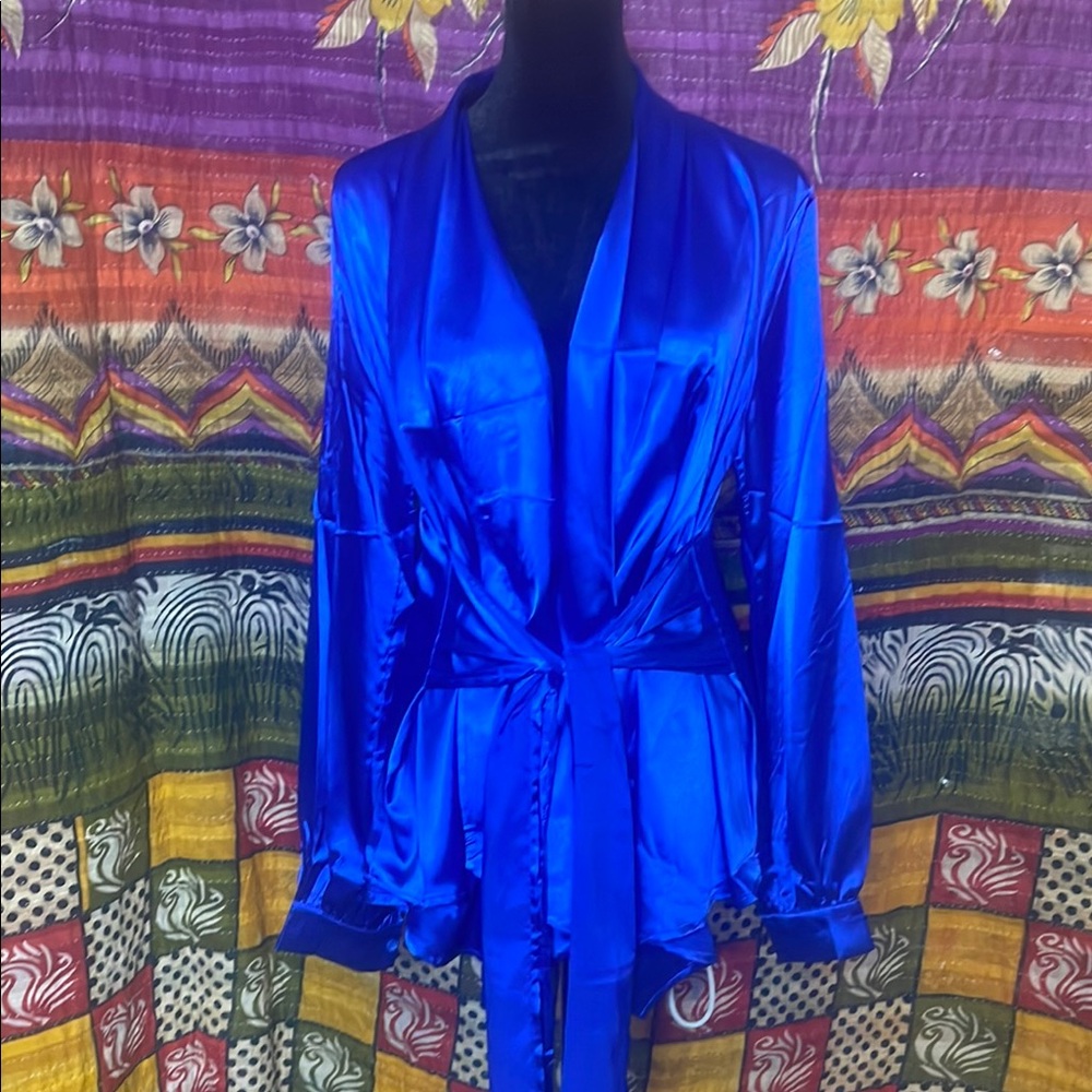 Acevog Royal Blue Satin Top